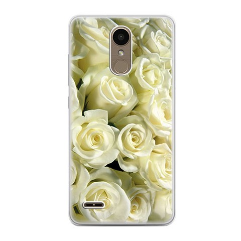 Etui na telefon LG K10 2017 - białe róże.