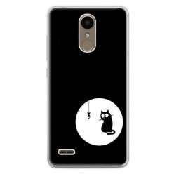 Etui na telefon LG K10 2017 - czarny kotek.