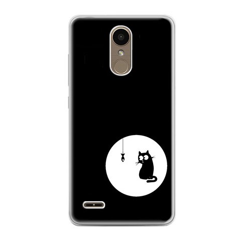 Etui na telefon LG K10 2017 - czarny kotek.