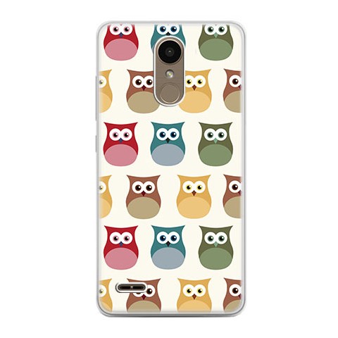Etui na telefon LG K10 2017 - kolorowe sowy.