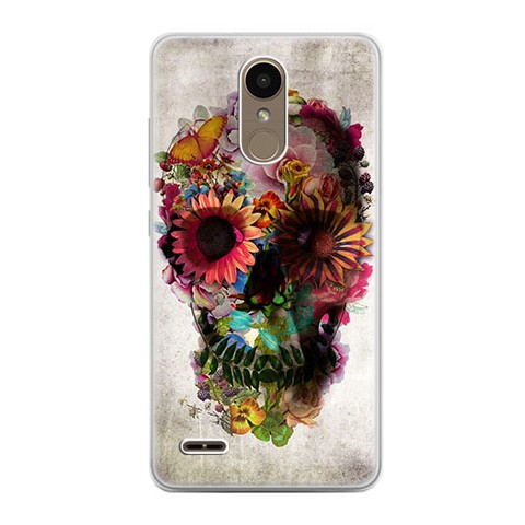 Etui na telefon LG K10 2017 - kwiatowa czaszka.