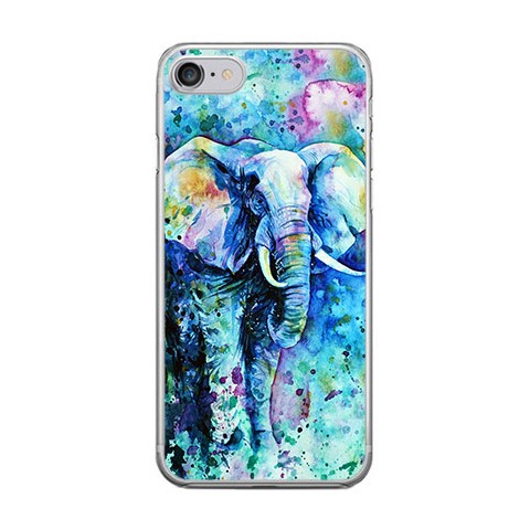 Apple iPhone 8 - silikonowe etui na telefon - Kolorowy słoń.