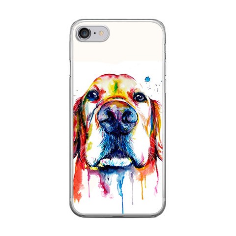 Apple iPhone 8 - silikonowe etui na telefon - Pies labrador watercolor.