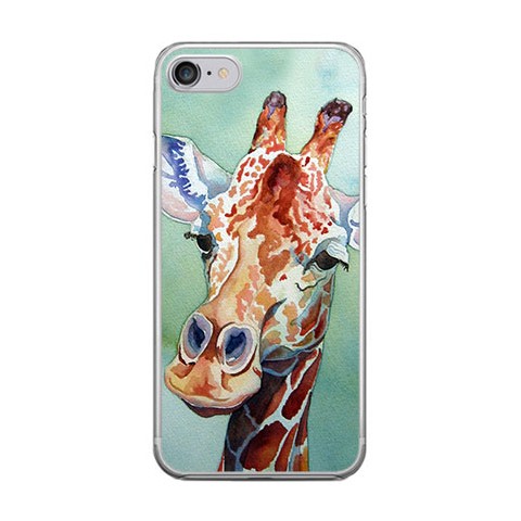 Apple iPhone 8 - silikonowe etui na telefon - Żyrafa watercolor.