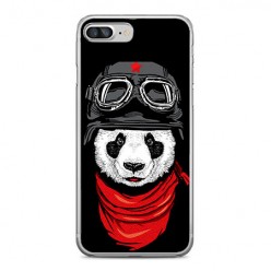 Apple iPhone 8 Plus - silikonowe etui na telefon - Panda w czapce.