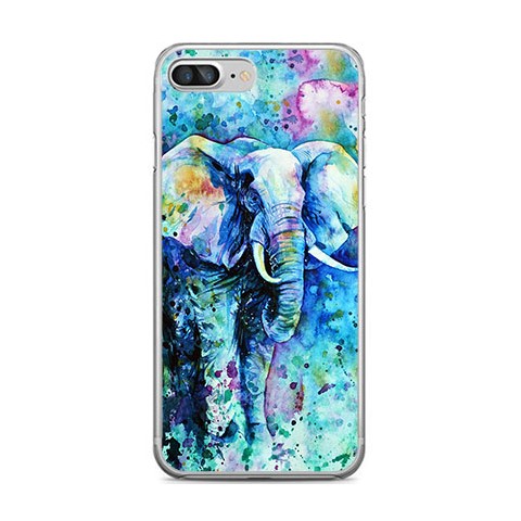 Apple iPhone 8 Plus - silikonowe etui na telefon - Kolorowy słoń.