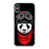 Apple iPhone X - silikonowe etui na telefon - Panda w czapce.