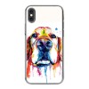 Apple iPhone Xs - silikonowe etui na telefon - Pies labrador watercolor.