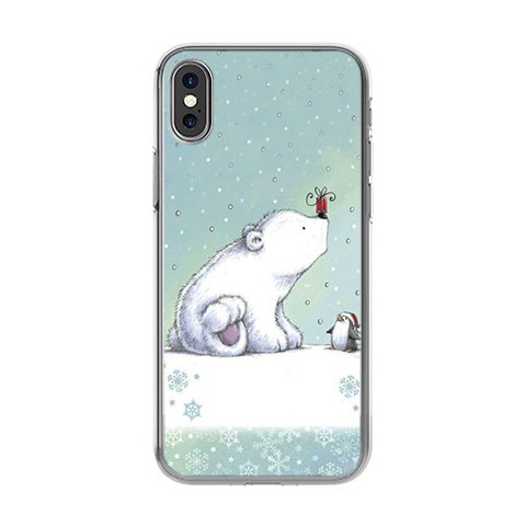 Apple iPhone Xs - silikonowe etui na telefon - Polarne zwierzaki.