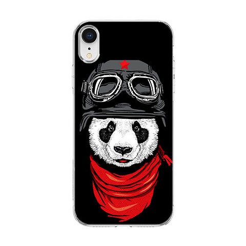 Apple iPhone XR - silikonowe etui na telefon - Panda w czapce.
