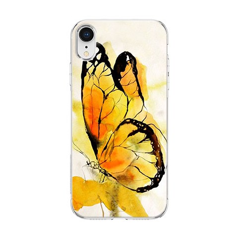 Apple iPhone XR - silikonowe etui na telefon - Motyl watercolor.