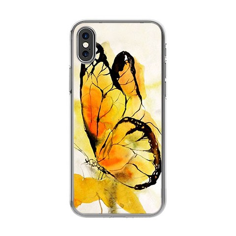 Apple iPhone Xs Max - silikonowe etui na telefon - Motyl watercolor.