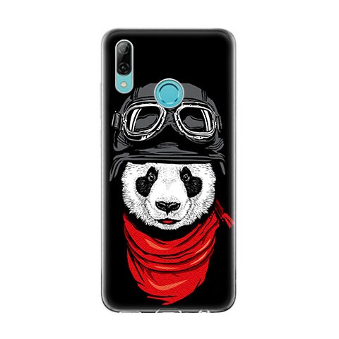 Huawei P Smart 2019 - silikonowe etui na telefon - Panda w czapce.