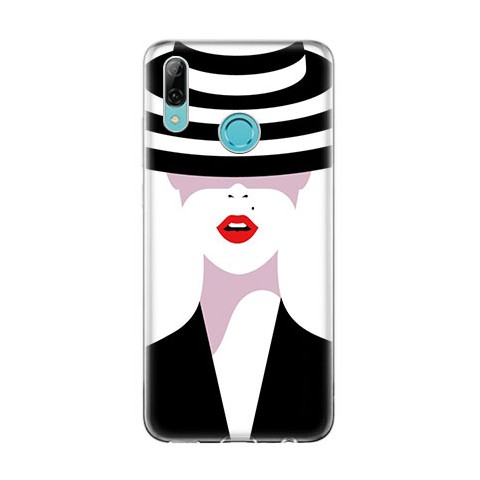 Huawei P Smart 2019 - silikonowe etui na telefon - Kobieta w kapeluszu.