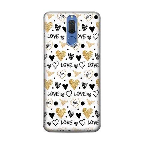 Huawei Mate 10 Lite - silikonowe etui na telefon - Serduszka Love.