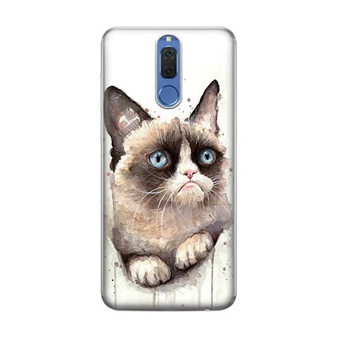 Huawei Mate 10 Lite - silikonowe etui na telefon - Kot zrzęda watercolor.