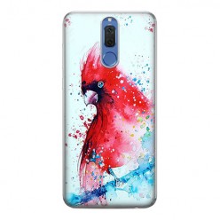 Huawei Mate 10 Lite - silikonowe etui na telefon - Czerwona papuga watercolor.