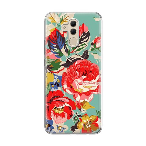 Huawei Mate 20 Lite - silikonowe etui na telefon - Kolorowe róże.