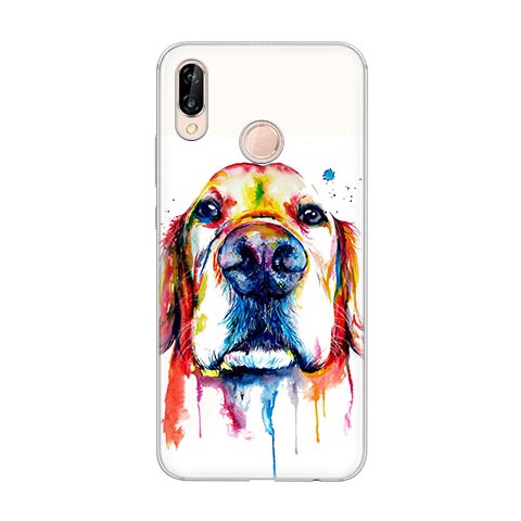 Huawei P20 Lite - silikonowe etui na telefon - Pies labrador watercolor.