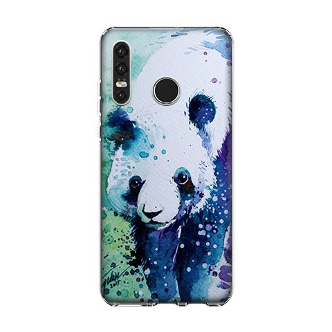 Huawei P30 Lite - silikonowe etui na telefon - Miś panda watercolor.