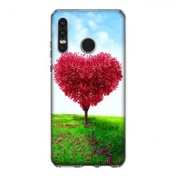 Huawei P30 Lite - silikonowe etui na telefon - Serce z drzewa.