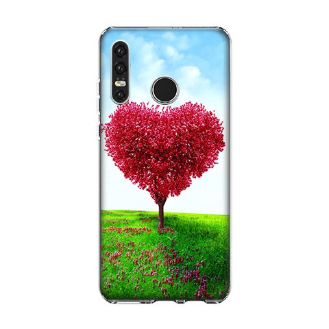 Huawei P30 Lite - silikonowe etui na telefon - Serce z drzewa.