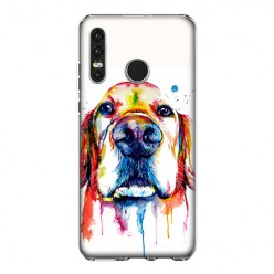 Huawei P30 Lite - silikonowe etui na telefon - Pies labrador watercolor.