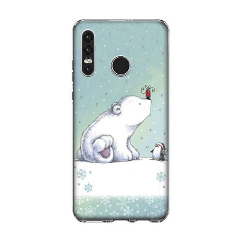 Huawei P30 Lite - silikonowe etui na telefon - Polarne zwierzaki.