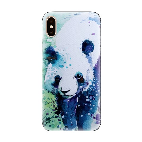 Modne etui na telefon - miś panda watercolor.