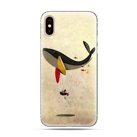 Modne etui na telefon - pływający wieloryb.