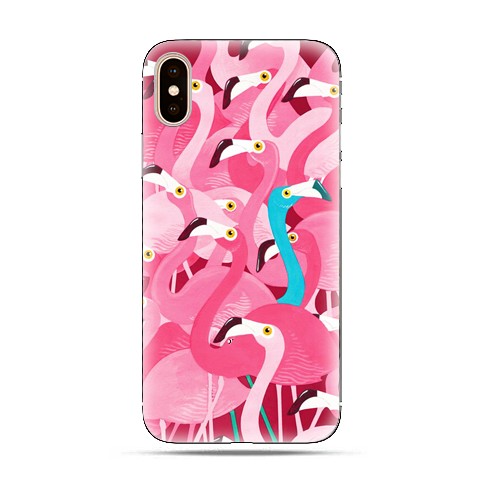 Modne etui na telefon - różowe ptaki flamingi.