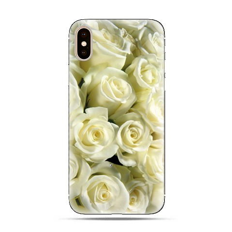 Modne etui na telefon - białe róże.