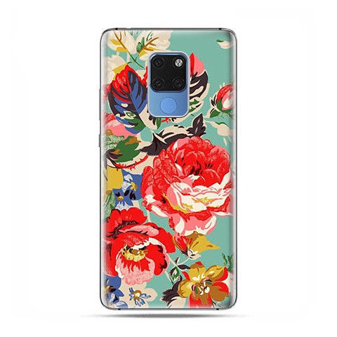 Huawei Mate 20 - silikonowe etui na telefon - Kolorowe róże.