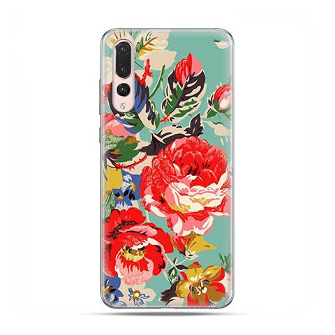 Huawei P20 Pro - silikonowe etui na telefon - Kolorowe róże.