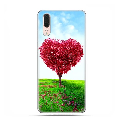 Huawei P20 - silikonowe etui na telefon - Serce z drzewa.