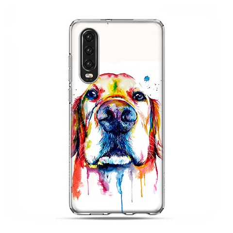 Huawei P30 - silikonowe etui na telefon - Pies labrador watercolor.