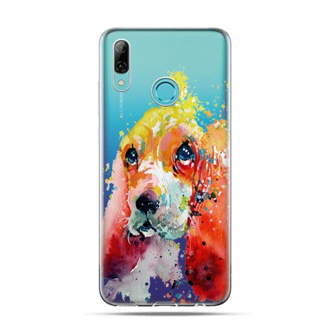 Huawei P Smart 2019 - silikonowe etui na telefon - Piesek watercolor