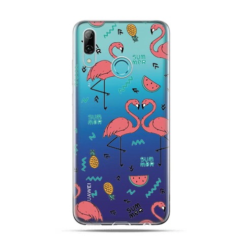 Huawei P Smart 2019 - silikonowe etui na telefon - Tańczące Flamingi