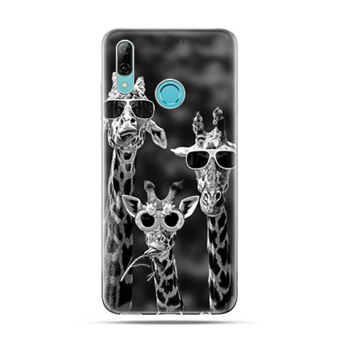Huawei P Smart 2019 - silikonowe etui na telefon - Żyrafy w okularach