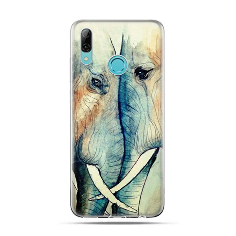 Huawei P Smart 2019 - silikonowe etui na telefon - Zakochane słonie