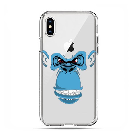 Apple iPhone X / Xs - etui na telefon - Niebieska małpa.
