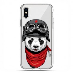 Apple iPhone X / Xs - etui na telefon - Panda w kasku