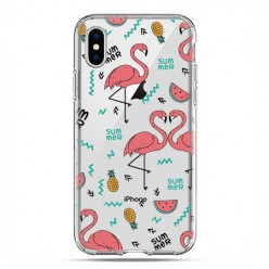 Apple iPhone X / Xs - etui na telefon - Tańczące flamingi