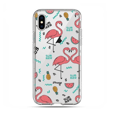 Apple iPhone X / Xs - etui na telefon - Tańczące flamingi