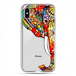 Apple iPhone X / Xs - etui na telefon - kolorowy słoń