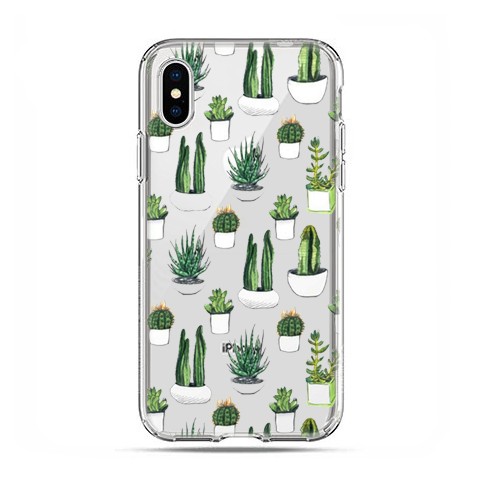 Apple iPhone X / Xs - etui na telefon - Kaktusy w doniczkach