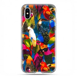 Apple iPhone X / Xs - etui na telefon - kolorowe papugi