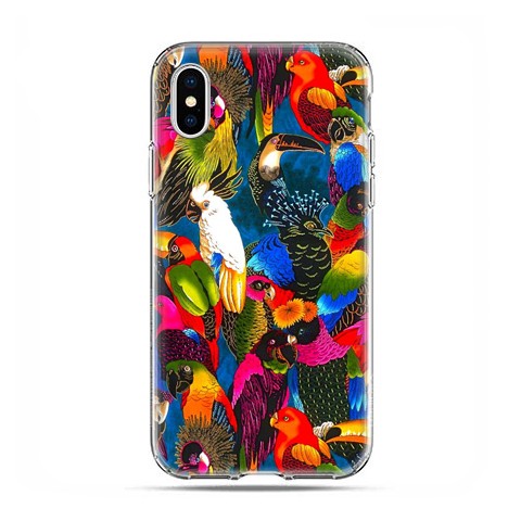 Apple iPhone X / Xs - etui na telefon - kolorowe papugi