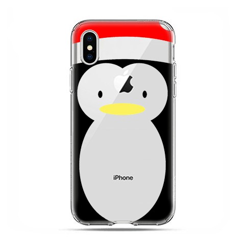 Apple iPhone X / Xs - etui na telefon - świąteczny pingwin