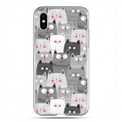 Apple iPhone X / Xs - etui na telefon - Uśmiechnięte kotki